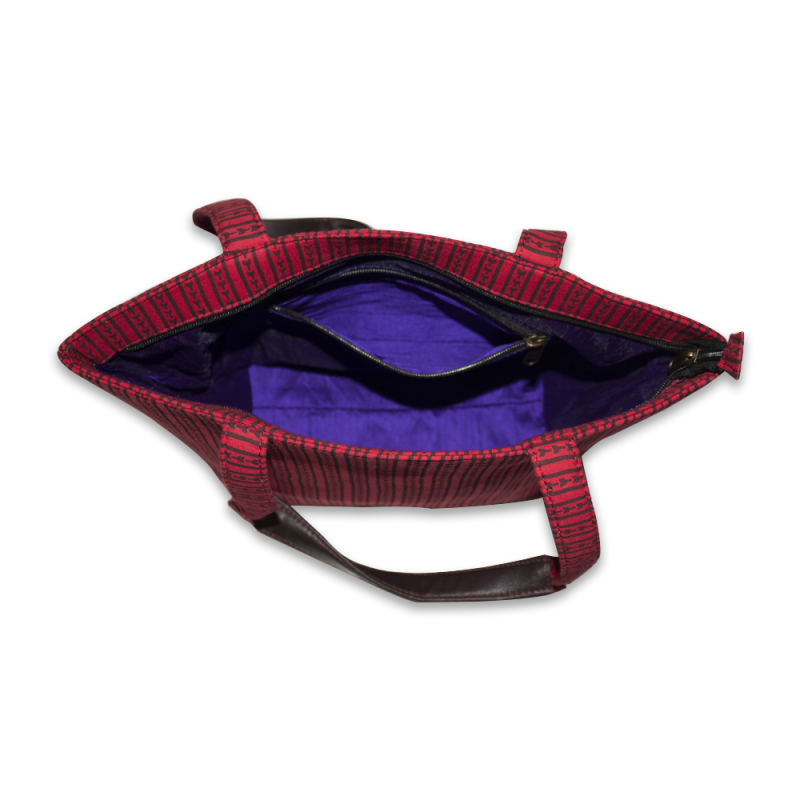 Handcrafted Red Cotton Handbag
