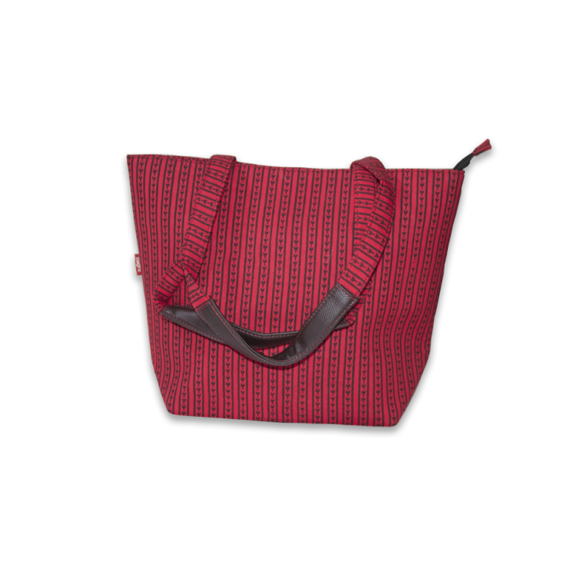 Handcrafted Red Cotton Handbag