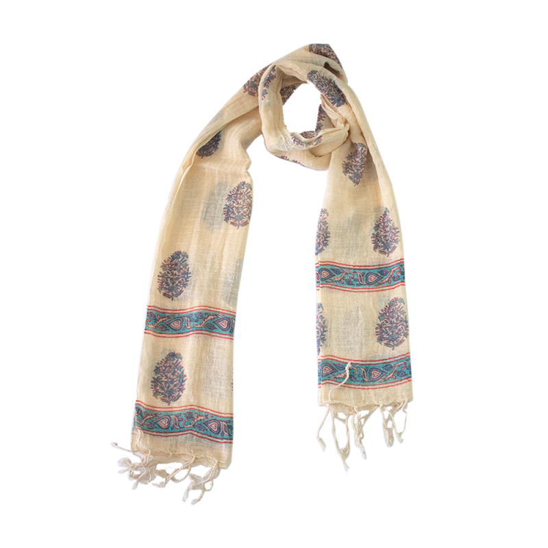 Handloom Cotton Stole (Blue)