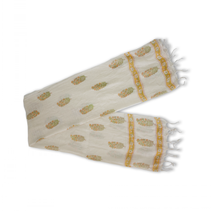 Handloom Cotton Stole (Yellow)